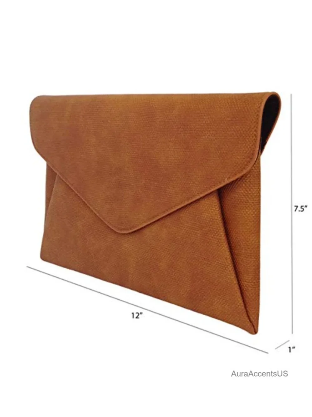 Synthetic Leather Double Pocket Envelope Clutch with Chain Strap